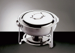 Chafing rm.acél kerek, átm.34cm, mag.26cm, ürt.3,5l